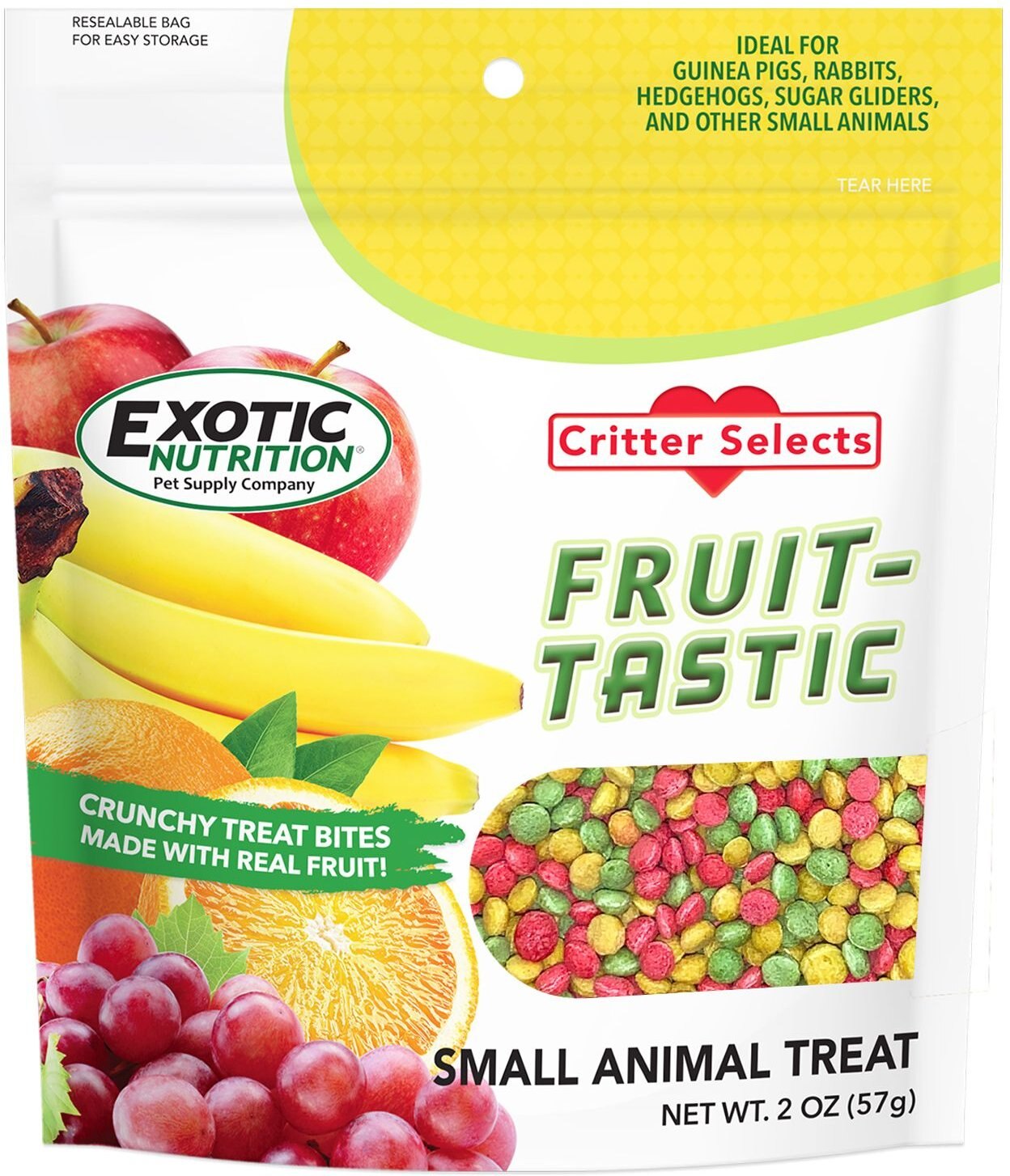 EXOTIC NUTRITION Critter Selects Fruit-Tastic Small Animal Treats, 2-oz bag EXOTIC NUTRITION Critter Selects Fruit-Tastic Small Animal Treats, 2-oz bag