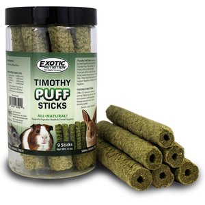 Exotic Nutrition Timothy Puff Sticks Rabbit Treats, 9 count