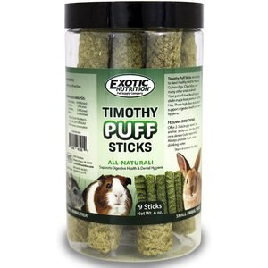 Exotic Nutrition Timothy Puff Sticks Rabbit Treats, 9 count