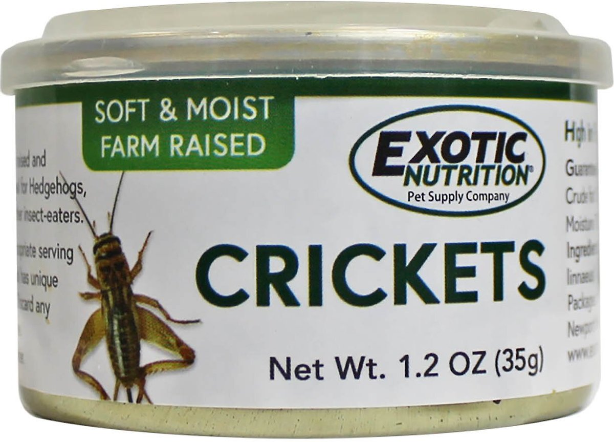 Exotic Nutrition Crickets Hedgehog Treats, 1.2-oz can slide 1 of 3