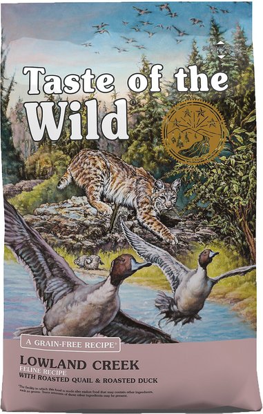Taste of the Wild Lowland Creek Premium Real Meat Recipe with Roasted Quail & Duck Grain-Free Dry Cat Food, 14-lb bag slide 1 of 7