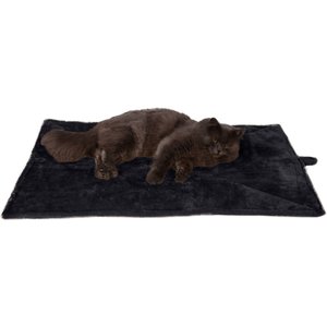 FurHaven ThermaNAP Faux Fur Self-Warming Dog & Cat Mat, Black, Large