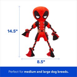 Marvel 's Deadpool Plush with Rope Squeaky Dog Toy slide 2 of 3