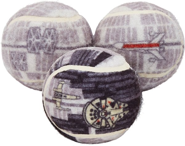 STAR WARS DEATH STAR Fetch Squeaky Tennis Ball Dog Toy, 3 count slide 1 of 4