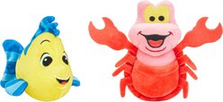 Disney Flounder & Sebastian Plush Squeaky Dog Toy, 2 count