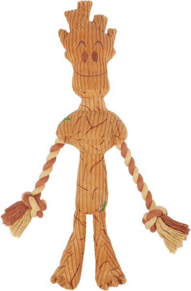 Marvel 's Groot Plush with Rope Squeaky Dog Toy  slide 1 of 4