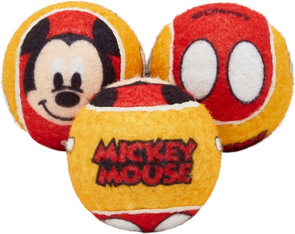 Disney Mickey Mouse Fetch Squeaky Tennis Ball Dog Toy, 3 count slide 1 of 4