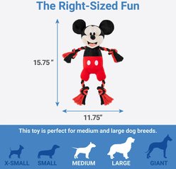 Disney Mickey Mouse Plush with Rope Squeaky Dog Toy slide 2 of 3