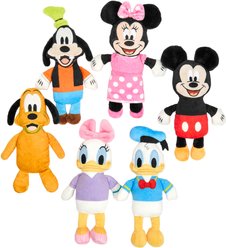 Disney Mickey & Friends Plush Squeaky Dog Toy, 6 count