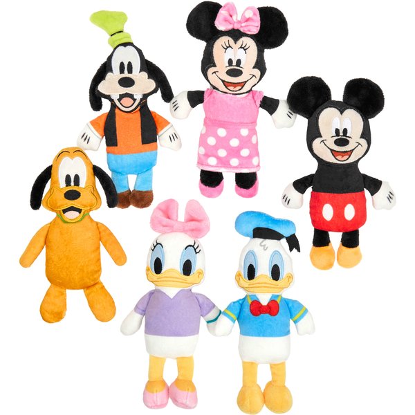 DISNEY Mickey & Friends Plush Squeaky Dog Toy, 6 count - Chewy.com