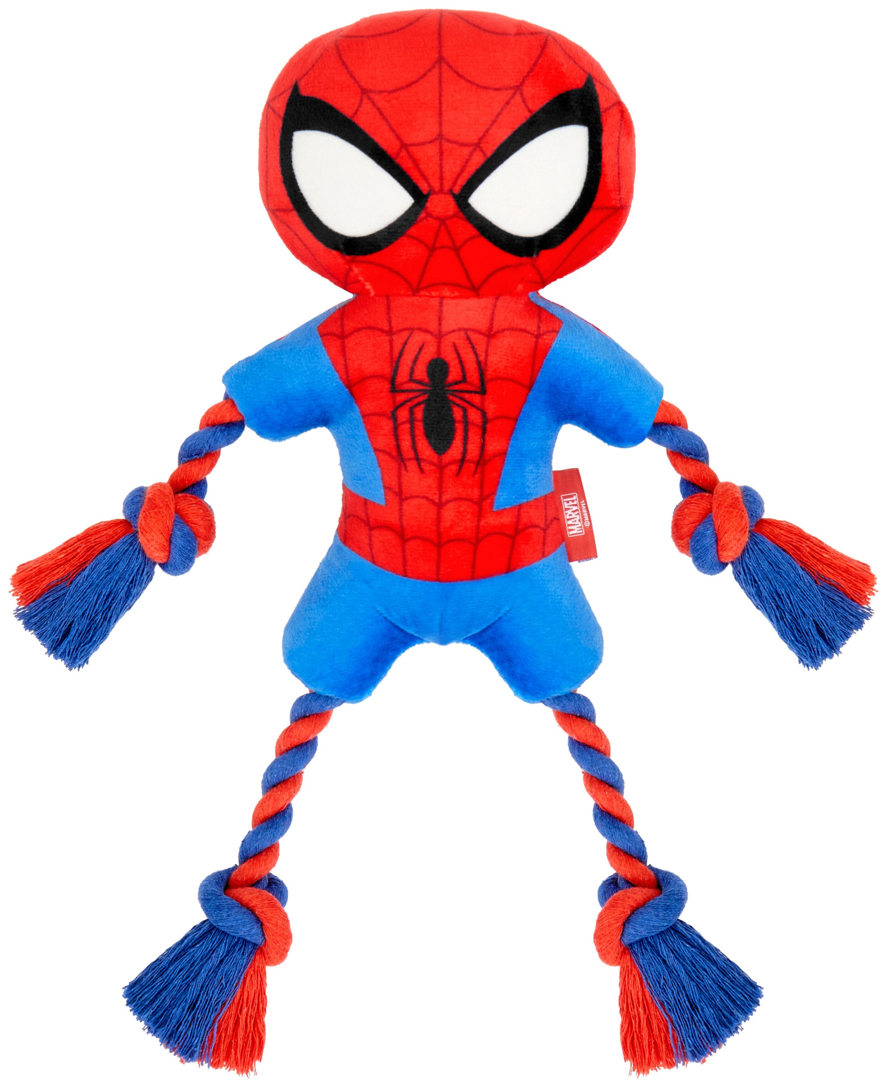 Marvel 's Miles Morales & Ghost Spider Plush with Rope Squeaky  Dog Toy