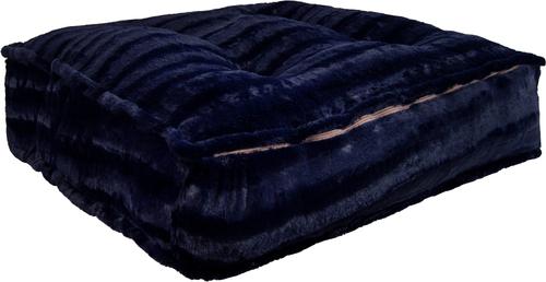 Show full view: Bessie + Barnie Sicilian Rectangle Pillow Dog Bed with Removable Cover, Midnight Blue, Medium slide 3 of 12
