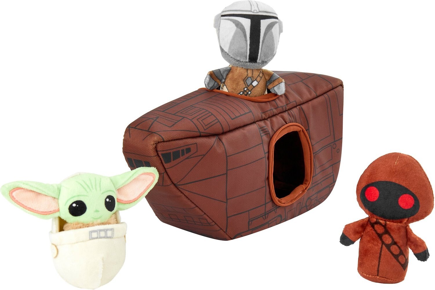 STAR WARS THE MANDALORIAN SANDCRAWLER Hide & Seek Puzzle Plush Squeaky Dog Toy
