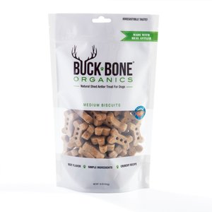 Buck Bone Organics Medium Antler Biscuits Dog Treats, 16-oz bag