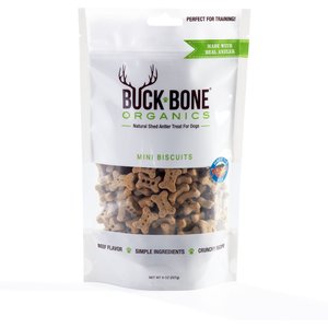 Buck Bone Organics Mini Antler Biscuits Dog Treats, 8-oz bag