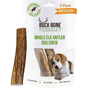 Buck Bone Organics Whole Elk Antler Dog Treats, 2 count, Medium