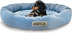 ASPCA Velvet Round Bolster Dog & Cat Bed, Blue