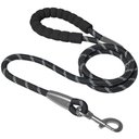 Frisco Rope Dog Leash with Padded Handle, Black, 5-ft long