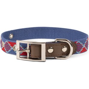 Harry Barker Plaid Polyester Dog Collar, Red, Large: 16 to 26-in neck, 1-in wide
