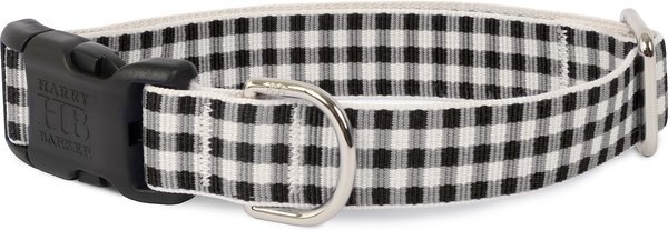 Harry Barker Gingham Polyester Dog Collar, Black, Small: 10 to 13-in neck, 3/4-in wide slide 1 of 1