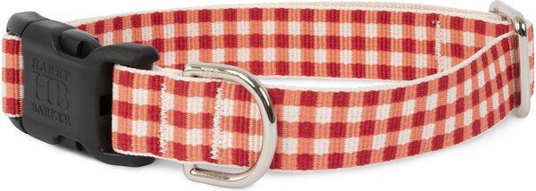 Harry Barker Gingham Polyester Dog Collar, Red, Medium: 13 to 17-in neck, 1-in wide slide 1 of 1