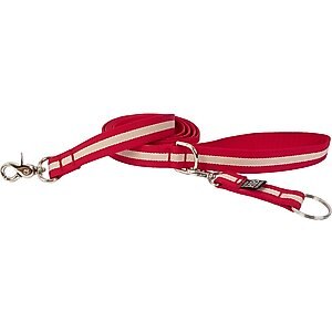 Harry Barker Eton Dog Leash, Red & Tan, 3/4-in, 6-ft