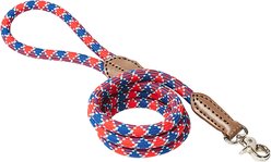 Harry Barker Plaid Rope Dog Leash, Red & Blue, 5-ft