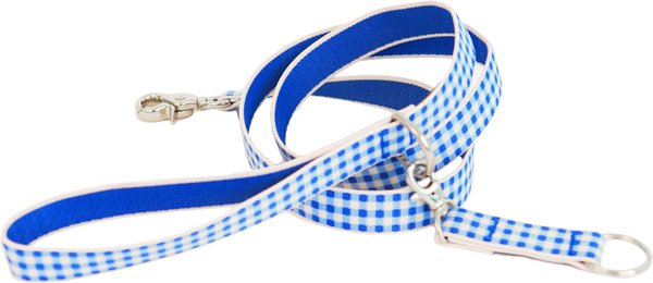 Harry Barker Blue Gingham Dog Collar, Small