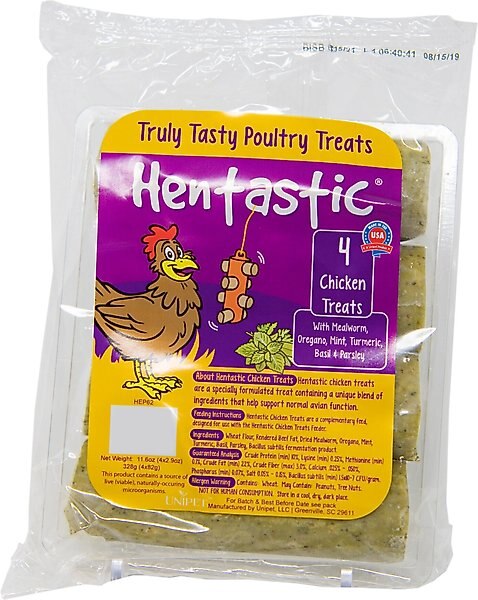 Unipet Hentastic Mealworm, Mint, Oregano, Basil, Parsley, Turmeric, & Probiotics Chicken Treats, 4 count slide 1 of 1