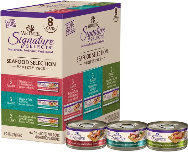 Wellness CORE Signature Selects Seafood Selection Variety Pack Canned Cat Food, 2.8-oz, case of 8 slide 1 of 9