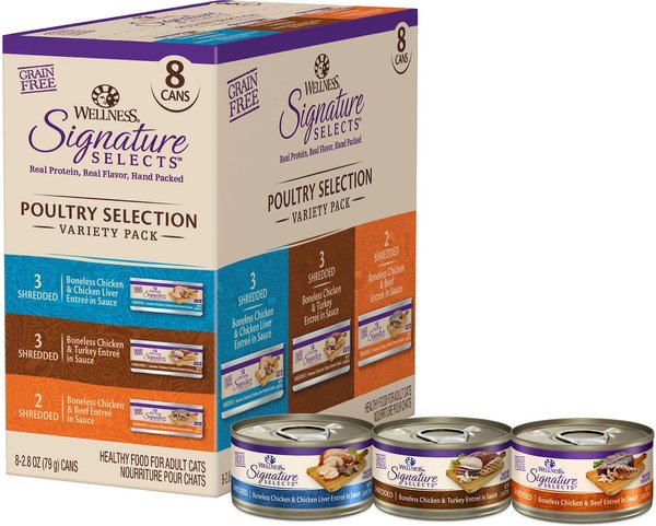 Wellness CORE Signature Selects Poultry Selection Variety Pack Canned Cat Food, 2.8-oz, case of 8 slide 1 of 8