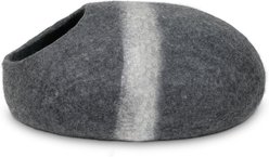 Mau Lifestyle Horizon Large Wool Felt Cave Cat Bed, Dark Gray