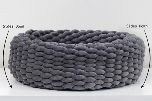Show full view: Mau Velvety Hand Woven Single Weave Cat Bed, Gray slide 2 of 11