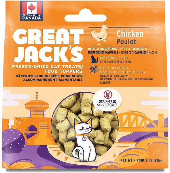 Great Jack's Chicken Freeze-Dried Grain-Free Cat Treats, 1-oz bag slide 1 of 7