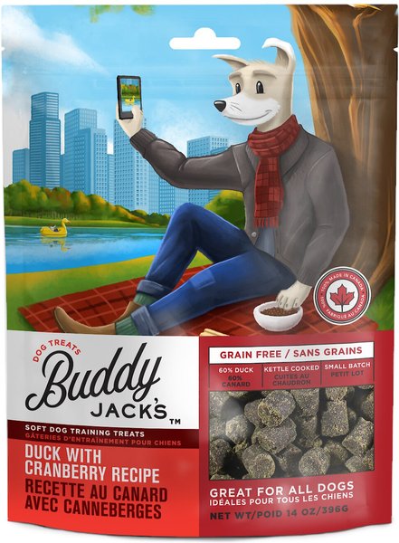 Buddy Jack's Duck with Cranberry Recipe Grain-Free Dog Treats, 14-oz bag slide 1 of 5