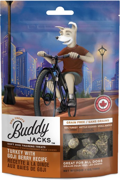 Buddy Jack's Turkey with Goji Berry Recipe Grain-Free Dog Treats, 7-oz bag slide 1 of 5