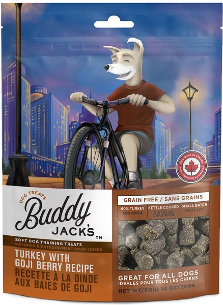 Buddy Jack's Turkey with Goji Berry Recipe Grain-Free Dog Treats, 14-oz bag slide 1 of 5