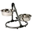 TRIXIE Adjustable Stainless Steel Round Base Elevated Dog Bowl