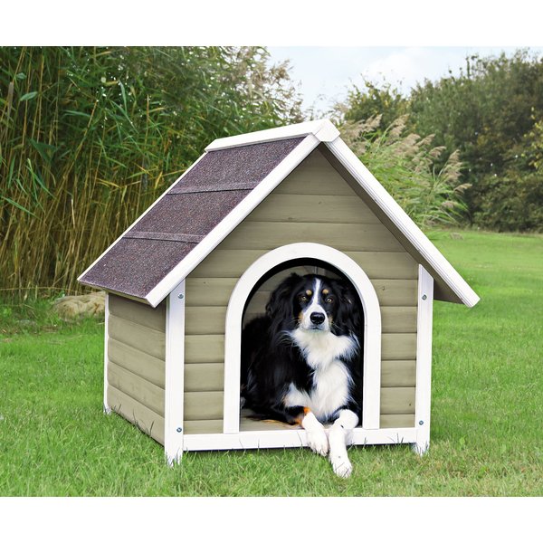 TRIXIE Natura Classic Dog House with Weatherproof Finish, Elevated ...