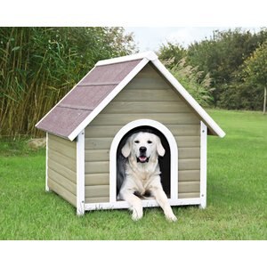 TRIXIE Natura Classic Dog House with Weatherproof Finish, Elevated ...