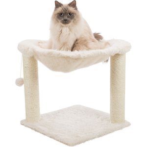 TRIXIE Baza 19.7-in Plush Cat Scratching Post with Hammock, Cream