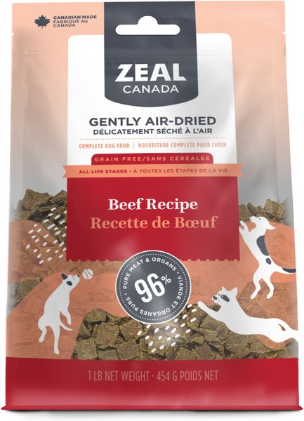 Zeal Canada Gently Beef Recipe Grain-Free Air-Dried Dog Food, 1-lb bag slide 1 of 6