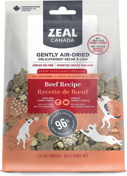 Zeal Canada Gently Beef Recipe & Freeze-Dried Salmon & Pumpkin Grain-Free Air-Dried Dog Food, 1-lb bag slide 1 of 6