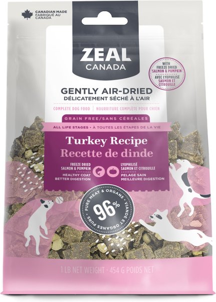 Zeal Canada Gently Turkey Recipe & Freeze-Dried Salmon & Pumpkin Grain-Free Air-Dried Dog Food, 1-lb bag slide 1 of 6