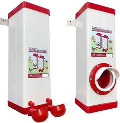 RentACoop Twin Cup PVC Feeder & Waterer Set, 10-lb feed & 2-gal water