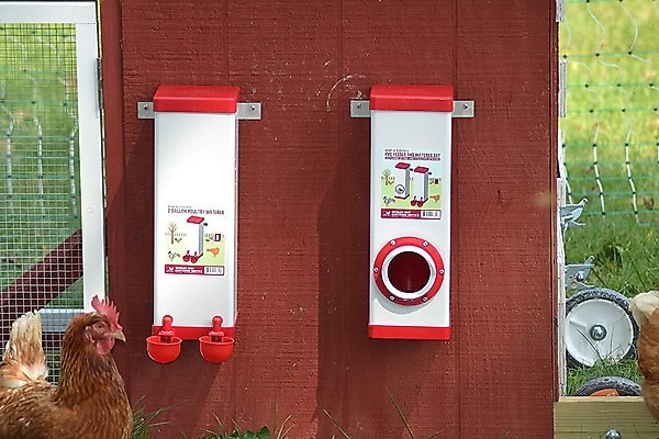 RentACoop Twin Cup Chicken Waterer And Feeder Set - 10lbs/2