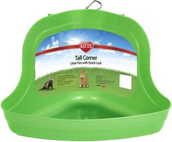 Kaytee Tall Corner Small Pet Litter Pan with Quick Lock