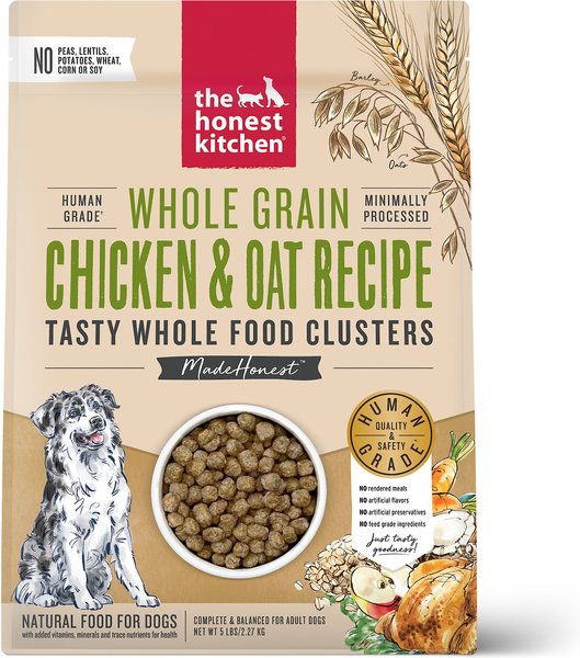 The Honest Kitchen Food Clusters Whole Grain Chicken & Oat Recipe Dog Food, 5-lb bag slide 1 of 10