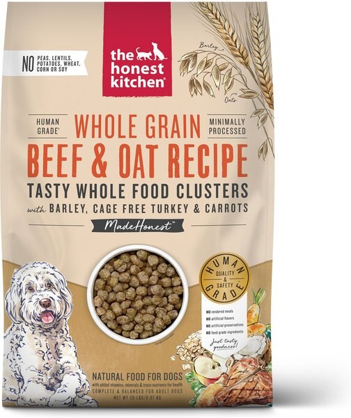 The Honest Kitchen Food Clusters Whole Grain Beef & Oat Recipe Dog Food, 20-lb bag slide 1 of 10