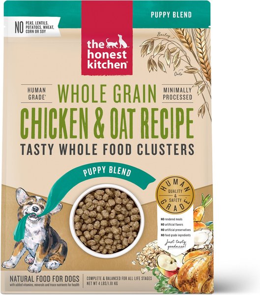 The Honest Kitchen Food Clusters Whole Grain Chicken & Oat Recipe Puppy Blend Dog Food, 4-lb bag slide 1 of 10